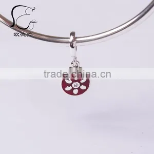 2014 New Enamel Crystal Silver Charms Bracelet Wholesale thumbnail-1