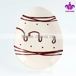 Egg Shape Personalized Porcelain Plates White Porcelain Plate thumbnail-3