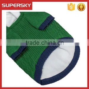 C587 Wholesale Cable Knitted Fleece Hooded Pullover Dog Sweater Custom Knit Dog Sweater Unique Dog Sweaters thumbnail-5
