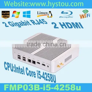 Promote Smart Mini Fanless PC With Intel Celeron i5 4258U 2.4G Turo2.9G 12V Desktop Computer Linux Server WiFi HDMI VGA 4K thumbnail-2