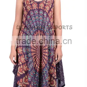 N2689 Rayon Mandala Umbrella Dress Cotton Casual Dress Beachwear Dresses Party Wear Dress Algadon Vestido Coton Tunique Summer thumbnail-3