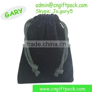 Black 15cmx20cm Custom Velvet Drawstring Pouch Bag thumbnail-4