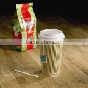 Biodegradable Coffee Ripple Paper Cup With Lid thumbnail-3