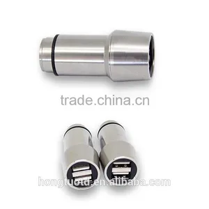 Universal Promotional High Quality Metal Car Quick Charger With Dual 2 Cable Usb thumbnail-6