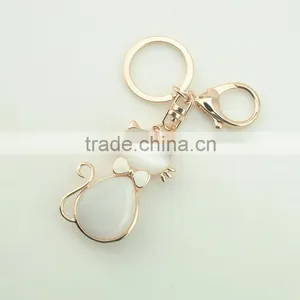 Custom Cat Shaped Keychain Maker Metal Gold Opal Acrylic Keychain for Sales Supplier's Choice thumbnail-4
