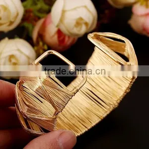 Women Fashion Popular European Gold Silver Plated Open Metal Cuff Bracelet Gift thumbnail-4