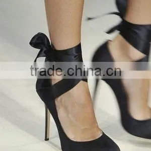 2016 Latest Design High Heel Shoe With Thin Heels Fashion High Heel Shoes Bow Lace Shoes for Women thumbnail-4