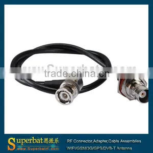 LMR195 25cm BNC Female Bulkhead to BNC Male Right Angle Cable Assembly thumbnail-1