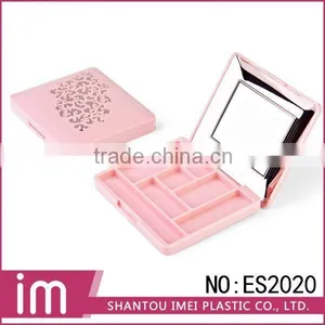 Retangular Pink Pressed Powder Case With Mirror thumbnail-1