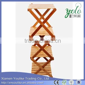 Foldable 4-Layers Bathroom Display Shelf Bamboo Storage Rack thumbnail-1