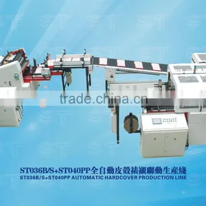 ST036S + ST040PP Automatic Hardcover Making Machine and Hardcover Gluing Machine thumbnail-1