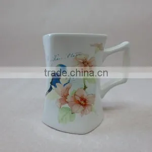 Fine Decal With Bird and Pink Flower Ceramic Mug thumbnail-1