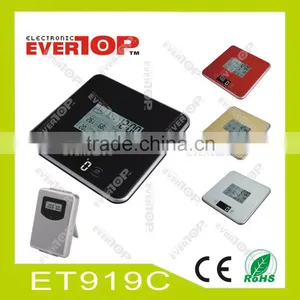 NEW KITCHEN SCALE WITH WIRELESS WEATHER STATION CLOCK ET919C thumbnail-1