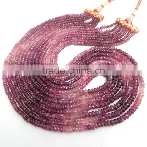 Natural Multi Tourmaline Roundel Faceted Beads thumbnail-5