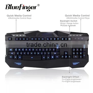 Shenzhen Factory Red Blue Purple Colored USB Wired Backlit Keyboard for Gaming thumbnail-5