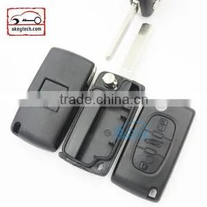 High Quatity Citroen Romote Flip Key Shell 3 Button VA2 Blank NO Battery Place 0523 Citroen Key Cover thumbnail-1