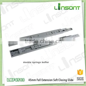 Durable 45mm Soft Closing Ball Bearing Slide Telescopic Slide Drawer thumbnail-1