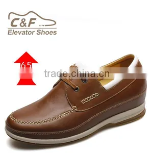 Mens Patent Leather Brown Safety Shoes Men Elevating Shoes thumbnail-1