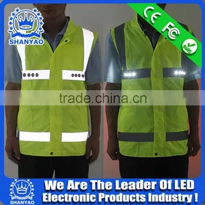 2016 Hot Selling LED Fluorescent Refletive Jacket For Road Safety At Night thumbnail-1