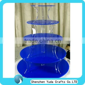 Custom 5 Tier Round Cupcake Wedding Cake Stands Clear Acrylic Wedding Cake Stands Cheap thumbnail-5
