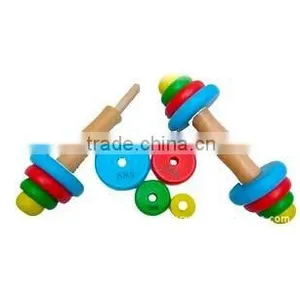 Colorful Wooden Dumbbell For Children and Women thumbnail-2