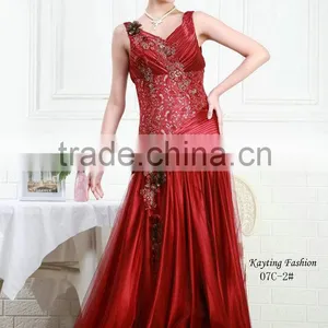 Graceful Beaded Applique Sequins Spaghetti Strap Ladies Smart Casual Dress thumbnail-1