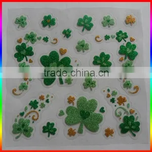 Glitter Powder Leaves Stickers Made in Guangzhou thumbnail-1