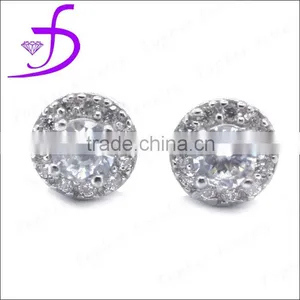 Wholesale Zircon 925 Pure Silver Jewelry Stud Earrings thumbnail-1