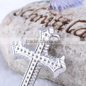 Dubai White Gold Plated Stainless Steel Crucifix/cross Pendant thumbnail-5