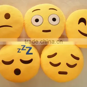 Home Office Car Decorative Pillow Custom Emoji Stuffed Plush Soft Toy Round Pillow for Sale thumbnail-2