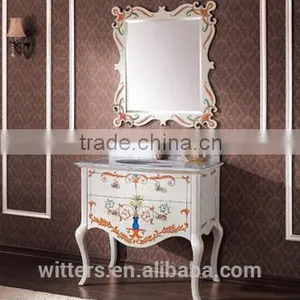 The Flower of Love Style Solid Wood Bathroom Cabinet WTS353 thumbnail-1