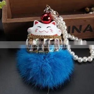 Fortune Cat Fur Bag Charm thumbnail-4