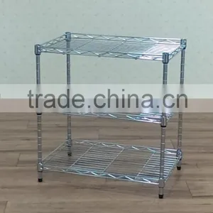 3 Tier Metal Chrom Modular Shelving Unit thumbnail-1