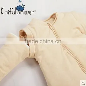 100% Cotton Newborn Infant Baby Anti Kicking Foot Sleeping Bag With Detachable Sleeves for Winter thumbnail-4
