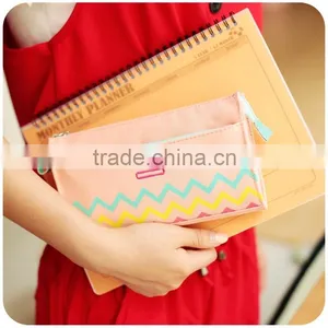 Wholesale Custom Clear Cute Large Zipper Unbranded White Canvas Pencil Case for School thumbnail-2