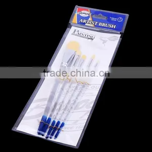 Wholesale Price Professional Acrylic Handle Natural Filbret Bristle Hair Oil Painting Brush Art Paint Brushes Set 5 Piece thumbnail-1