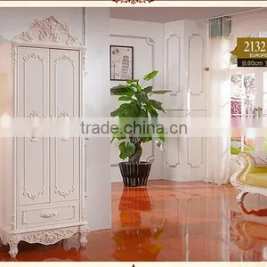 Luxury French Style Wardrobe Closet Ivory Carved European Bedroom Living Room Furniture Wooden Wardrobes thumbnail-4