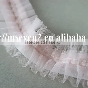Good Price Pink Color Net Embroidery Lace Trim Cotton Lace Trim Wholesale thumbnail-4