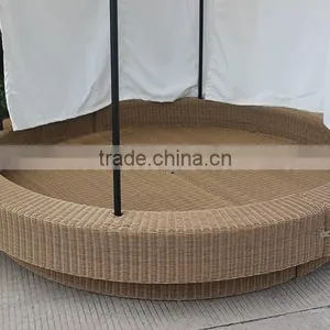 Fancy Contemporary Theme Hotel Wicker Round Beds thumbnail-5