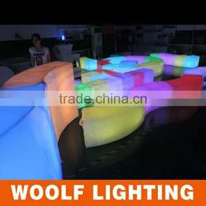 Hot Sale LED Curved Chair Snake Bar Chairs for Nightclubs thumbnail-2