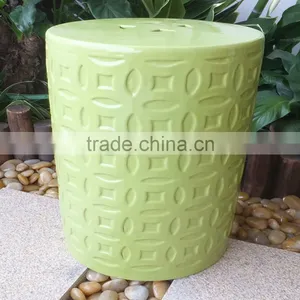 Yellow Glazed Ceramic Chinese Stool Chair thumbnail-4
