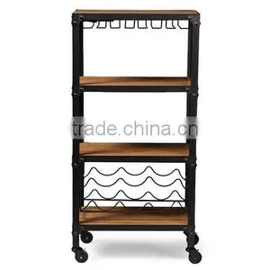Rustic Industrial Style Mobile Shelf for Kitchen thumbnail-1