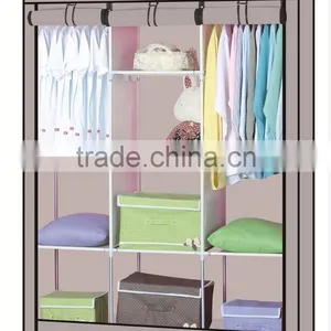 Single Canvas Effect Wardrobe Clothes Storage Cabinet thumbnail-3