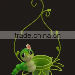 2014 New Products Lovely Caterpillar Iron Decoration Animal Figurine Hanging Flower Pot thumbnail-1