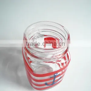 16oz Handle Decorative Glass Mason Juice Jar With Plastic Pig Screw Lid thumbnail-4