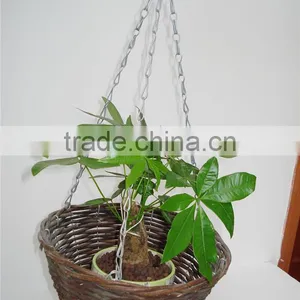 Handwoven Wicker Hanging Flower Basket for Garden Decoration thumbnail-1
