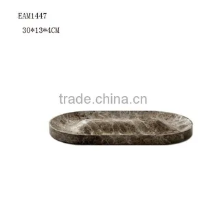 Home Use Salver Oval Food Marble Tray in Onyn thumbnail-1