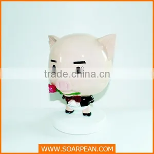 Indoor Customized Cartoon Vivid Fiberglass Pig Statue thumbnail-2