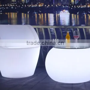 Outdoor and Indoor Plastic RGB 16 Colors Changing Lighting Apple Table Chair for Children thumbnail-1