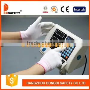 DDSAFETY 13 Gauge White Nylon Liner Knit Wrist Glove White PU Coated White Nylon Glove thumbnail-1